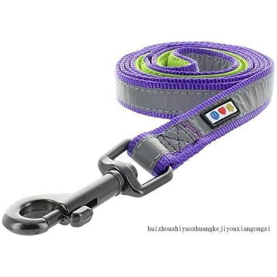 6 FT Padded Dog Leash With Comfortable Neoprene Padding Handle - Purple Lead | Medium Reflective Dog Leash With Highly Reflective Band Perfect For Medium And Large Dogs And Puppies.