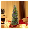 6 FT PreLit Christmas Pencil Tree with 270 LED Warm White & Multi