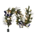 thumbnail image 1 of Christmas Garland with Lights, Artificial Christmas Garland with Pine Cones Poinsettia,Cordless Xmas Garland for Fireplace Mantle Stairecase Indoor Outdoor Holiday Home Decorations,6FT,Blue Silver, 1 of 7