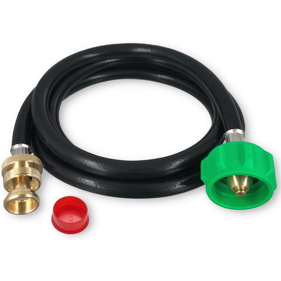 6 FT Propane Adapter Hose, 1lb Disposable Cylinder to 20lb Tank – QCC1/Type1 Fitting Compatible with Weber Q Grills, Camp Stoves & Heaters