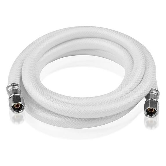 6 FT Refrigerator Water Line, Polyester-Reinforced PVC Braided Ice Maker Hose with 1/4" Comp X 1/4"Compression Fittings(20PCS,6 Foot)(HOSE019-20Pack)