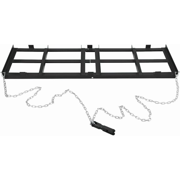 6 FT Tow Behind Drag Harrow - Heavy Duty Driveway Grader with Adjustable Bars and 72 Inch Chain for ATV UTV Tractor Mower Lawn Leveling and Gravel Raking