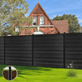 thumbnail image 1 of Mondaria 6 Feet×6 Feet Privacy Fence, Outdoor Wood Plastic Composite, Waterproof Security Barriers Fencing (Black with 1 Post), 1 of 7