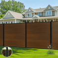 thumbnail image 1 of Mondaria 6 Feet×6 Feet Privacy Fence, Outdoor Wood Plastic Composite, Waterproof Security Barriers Fencing (Brown with 1 Post), 1 of 7