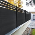 thumbnail image 1 of Mondaria 6 Feet×6 Feet Semi-enclosed Privacy Fence, Outdoor Wood Plastic Composite Fence Panel, Waterproof Security Barriers Fencing (Black with 1 Post), 1 of 9