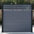 thumbnail image 1 of Mondaria 6 Feet×6 Feet Semi-enclosed Privacy Fence, Outdoor Wood Plastic Composite Fence Panel, Waterproof Security Barriers Fencing (Gray with 1 Post), 1 of 9