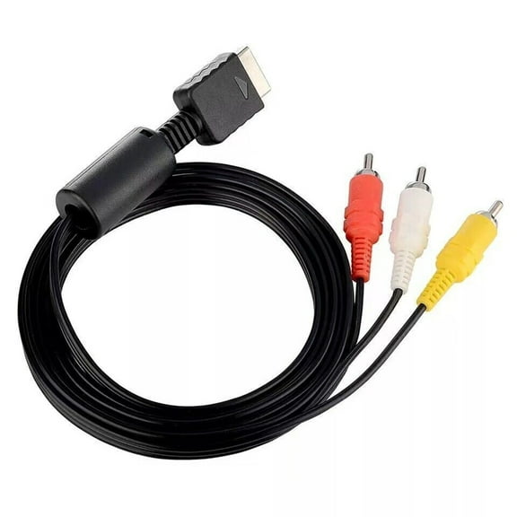 6 Feet AV to RCA Audio Video Composite AV Cable Cord Compatible with Sony PS1 PS2 PS3 PS3 Black