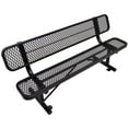 thumbnail image 1 of 6 Feet Heavy Duty Metal Park Bench for Outside, Outdoor Bench with Backrest & Portable Frame, Commercial Benches for Shopping Malls, Stores, Parks, Patios, Decks, Black, 1 of 8