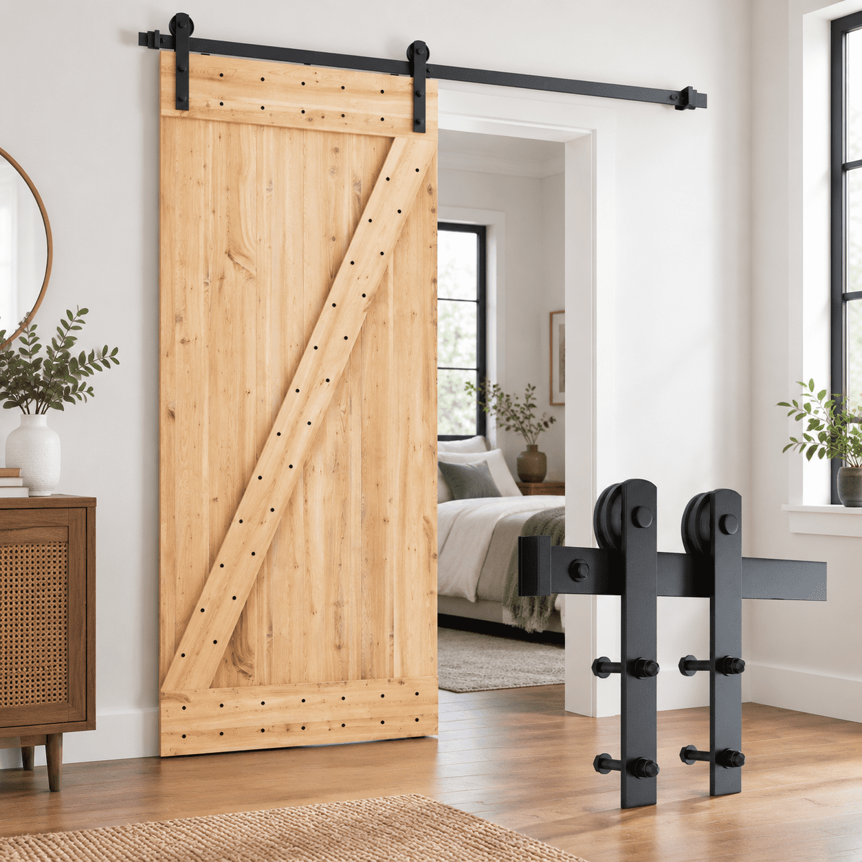 6 Feet Sliding Barn Door Hardware Kit for 36 Inch Wide Door Panels ...