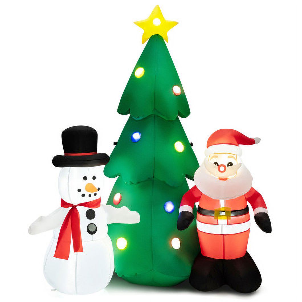 6 Feet Tall Lighted Inflatable Christmas Decoration with Santa Claus