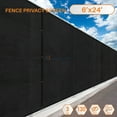 thumbnail image 1 of 6' Feet x 24' Feet Solid Black Commercial Privacy Fence Screen Custom Available 3 Years Warranty 130 GSM 88% Blockage, 1 of 7