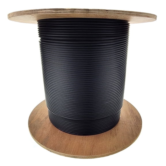 1000ft Black 6-Strand Fiber Indoor/Outdoor Multimode 62.5/125 OM1 Cable, Riser Rated, Water-Blocking GR-409-CORE Fiber Optic Cable