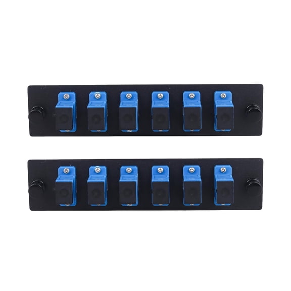6 Fibers SC to SC UPC Single Mode Fiber Patch Panel with 6 pcs SC/SC UPC Singlemode Fiber Optic Coupler Adapters Connector,2pcs