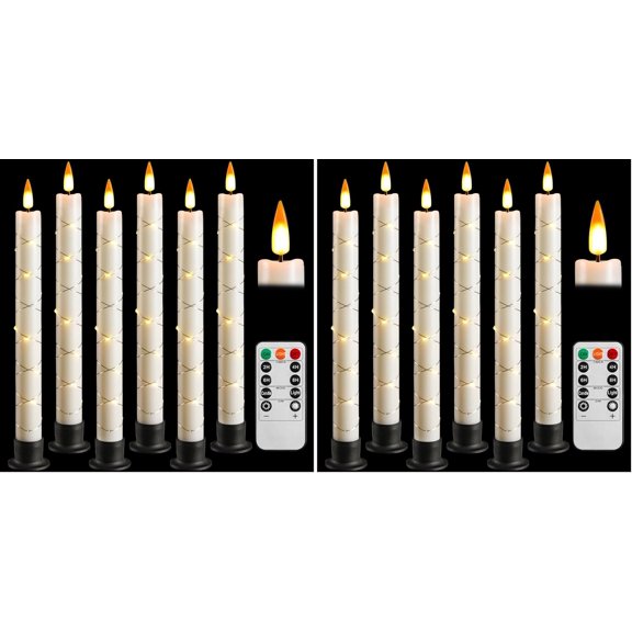 6 Flameless Window Candles with Remote Control Timer and Surround String Lights Battery Powered 9.6 Inch Pack of 2 Bestseling