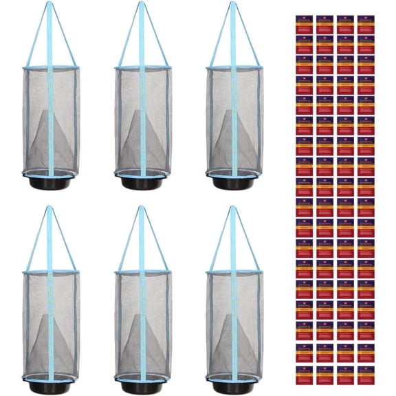 FLIES INN Lite Cage Reusable Fly Catcher Trap with 72 Baits for Ranch & Farms; Low Odor(6 pack)