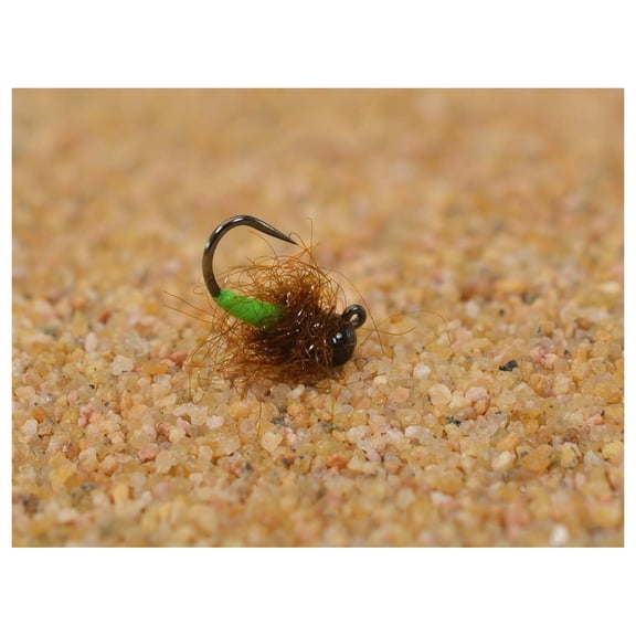6 Flies - Tungsten Jigged Caddis Jig Head Fly - Euro Nymph - Hanak Hook