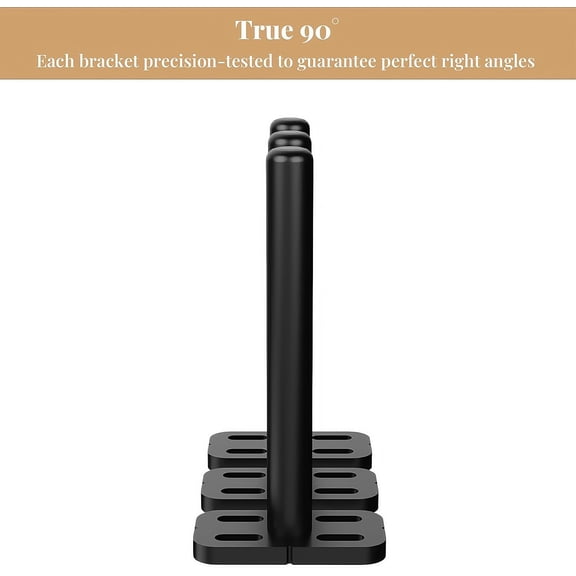 6 Floating Shelf Brackets, Heavy Duty Hidden Metal Shelf Support Bracket, Invisible Black Shelving Hardware with Mounting Kit, 6 Inch