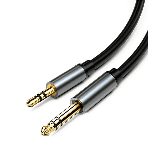 6 Foot 3.5mm to 6.35mm Stereo Audio Cable, 1/8 inch Male to 1/4 inch Male TRS Cable for Guitar Amp & Audio Equipment