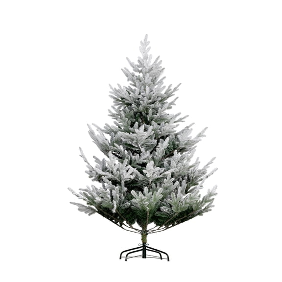 6 Foot Artificial Christmas Tree, Pine Hinged Xmas Tree with 795 Realistic Branches, Steel Base, Auto Open, Green