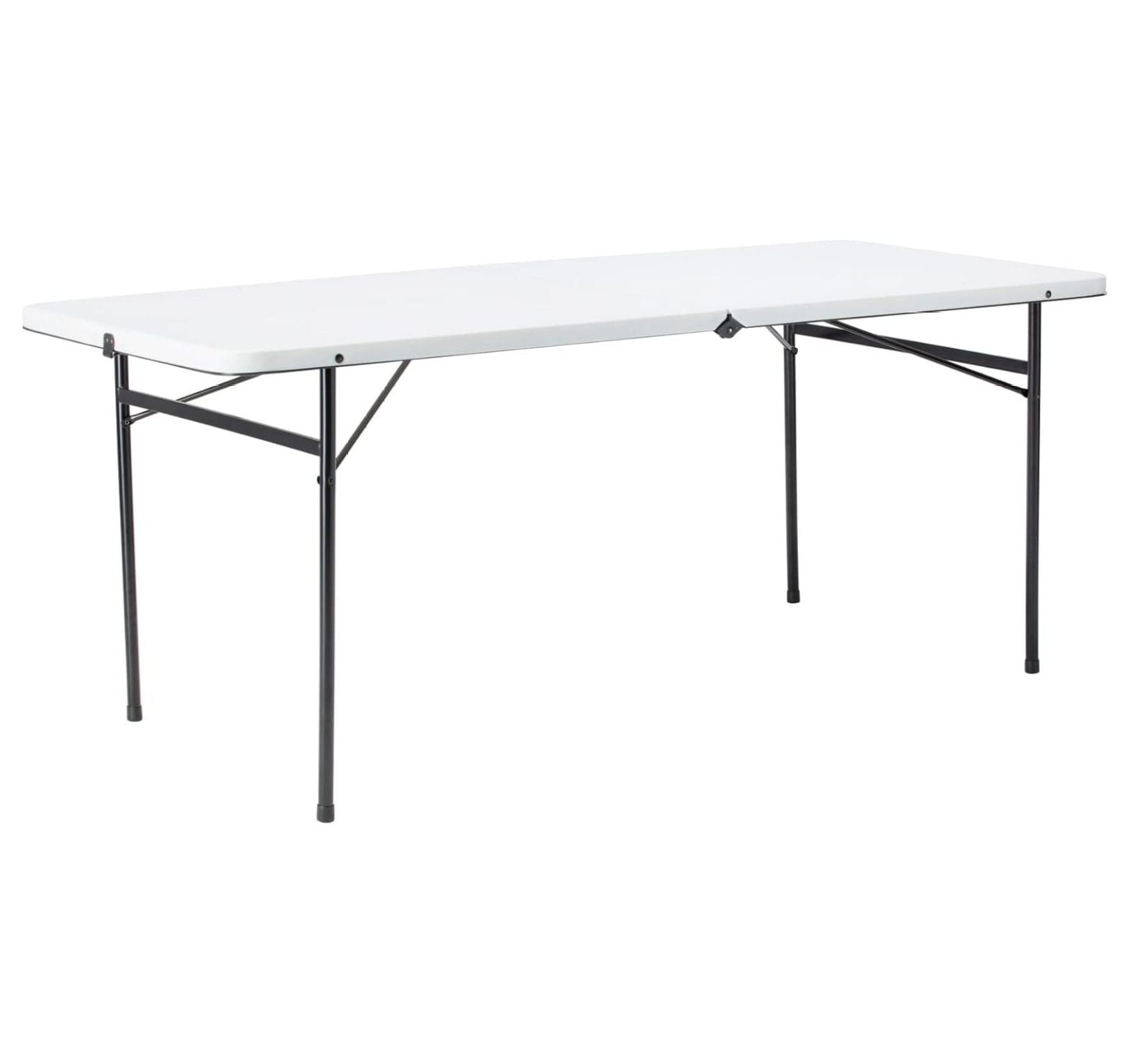 6 Foot Bi-Fold Plastic Folding Table (Color : White)