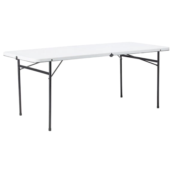6 Foot Bi-Fold Plastic Folding Table (Color : White)