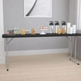 thumbnail image 1 of 6-Foot Black Plastic Folding Training Table, 1 of 14