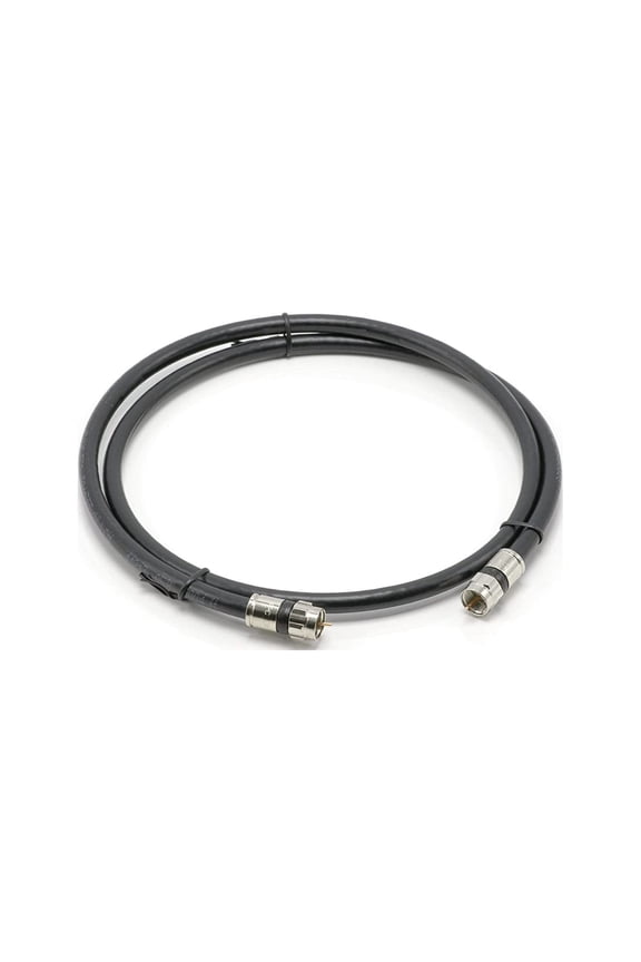 6 Foot Black - Solid Copper Coax Cable - RG6 Coaxial Cable with Connectors, F81 / RF, Digital Coax for Audio/Video, Cable TV, Antenna, Internet, & Satellite, 6 Feet (1.8 Meter)
