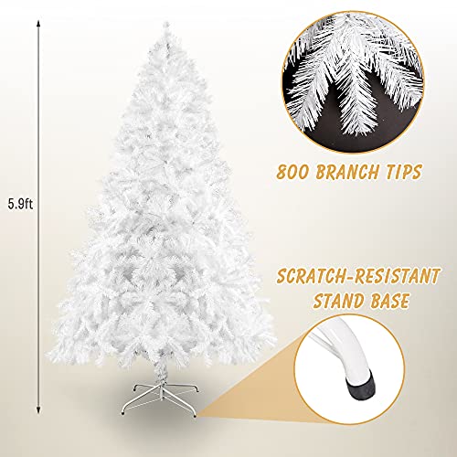 6 Foot EcoFriendly Artificial Christmas Pine Tree with Solid Metal