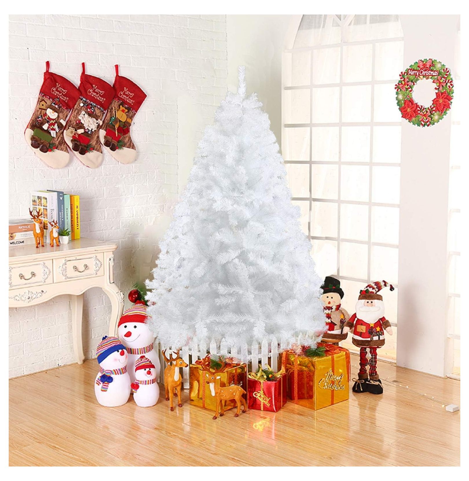 6 Foot EcoFriendly Artificial Christmas Pine Tree with Solid Metal