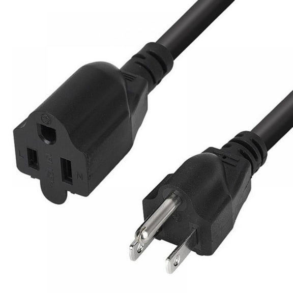 6 Foot Extension Cord, Heavy Duty, 18AWG, Indoor/Outdoor Use, for Workshops, UL Listed,Black