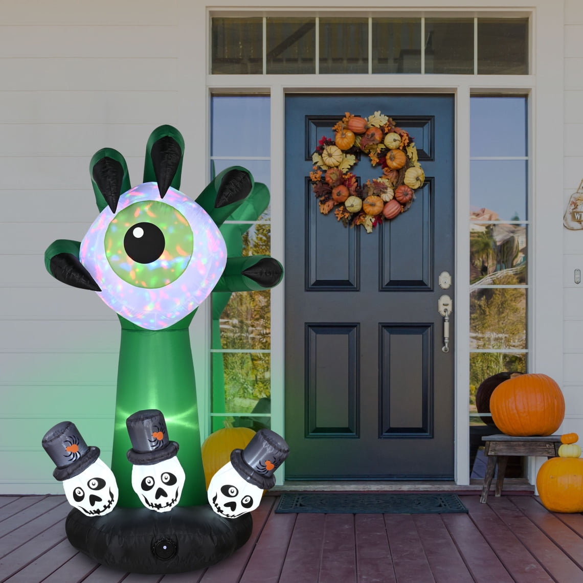 6FT Halloween Inflatables, Monster Hand with Eyeball LED Lights Holiday ...