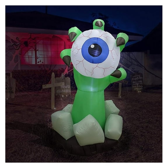 6 Foot Inflatable Monster Hand with Eyeball Outdoor Decoration