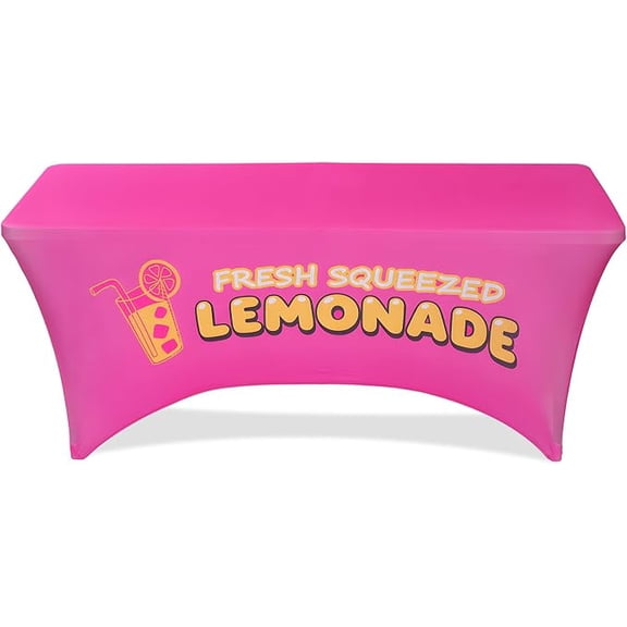 6 Foot Lemonade Stand Polyester Table Cover Fresh Squeezed Lemonade Print