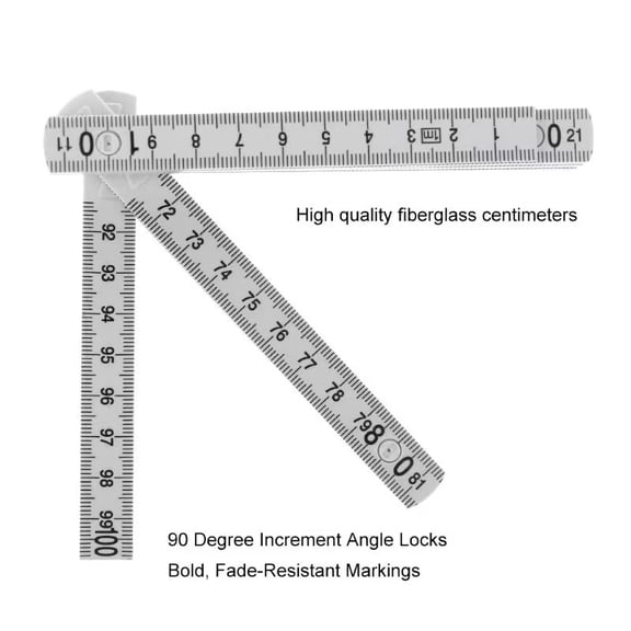 6-Foot Lightweight Folding Carpenter's Ruler with Clear Dual-Sided Markings for Woodworking, DIY Carpentry, and Crafting Projects