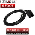 thumbnail image 1 of 6 Foot Phone Extension Cord - Voice/Data Phone Cable, 4 Wire, 100% Copper (Black 6ft) Made in USA, 1 of 5