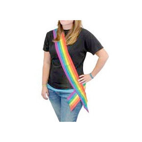 6' Foot Satin LGBT Rainbow Sash - Gay Pride Parade Lesbian Pride Party Supplies