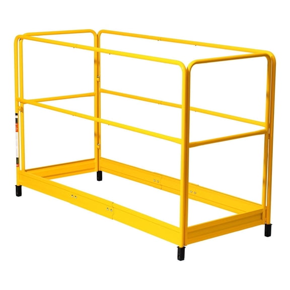 6 Foot Scaffolding Safety Guardrail, Rustproof Solid Carbon Steel Scaffold Guard Rail of 55.4 lbs Load Capacity, Baker Style Metal Guardrails Accessory System for Scaffolding Platform, Yellow