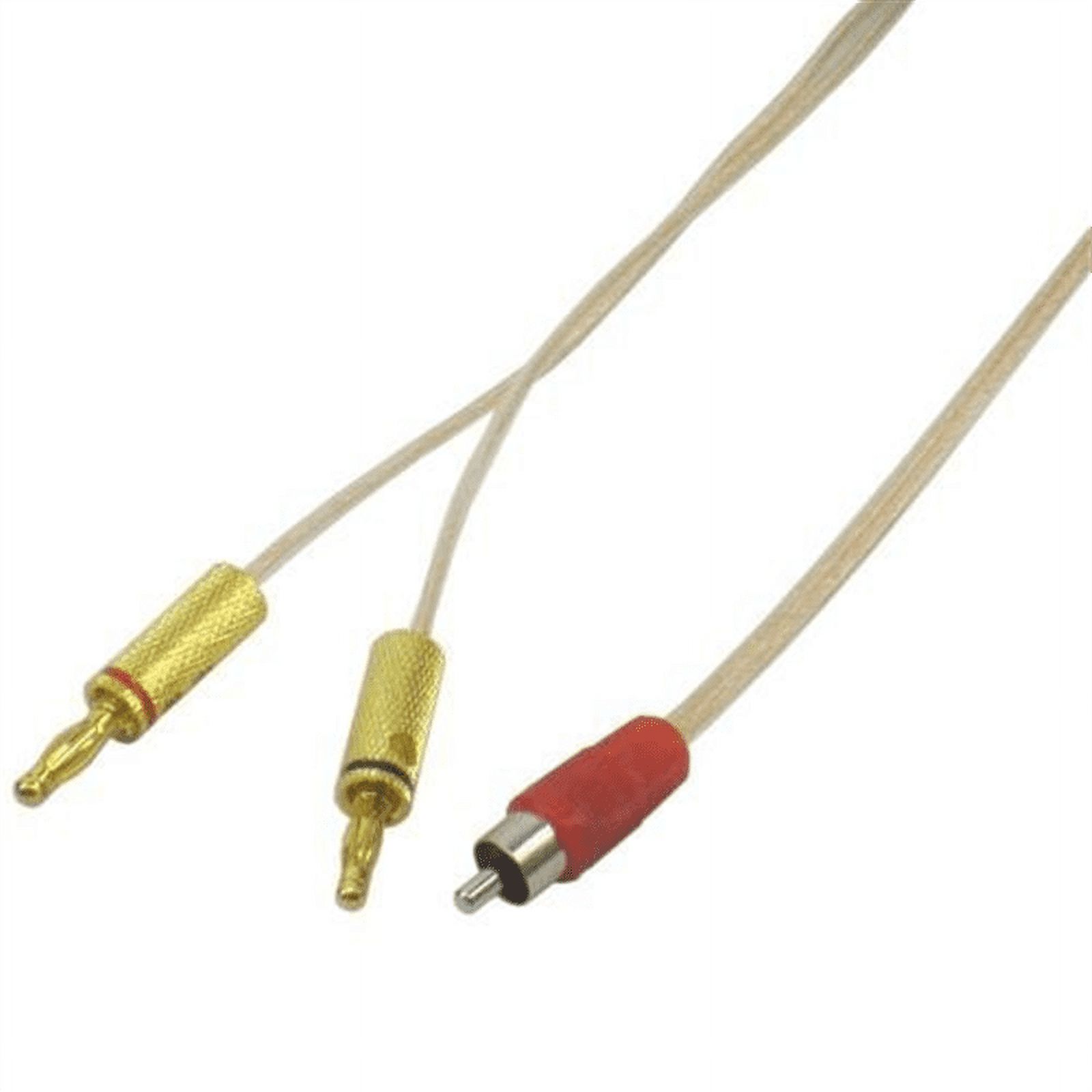 IEC L74252-06 16 AWG Speaker wire with RCA Male Red to 1 pair Banana Plugs 6' - image 1 of 1