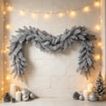 6 Foot Snow Flocked Christmas Garland, Frosted White Artificial Pine ...