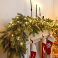 thumbnail image 1 of 6-Foot Soft Needle Rattan Garland with 10-Foot LED Lights, Artificial Christmas Greenery for Mantle and Tree Decoration A, 1 of 9