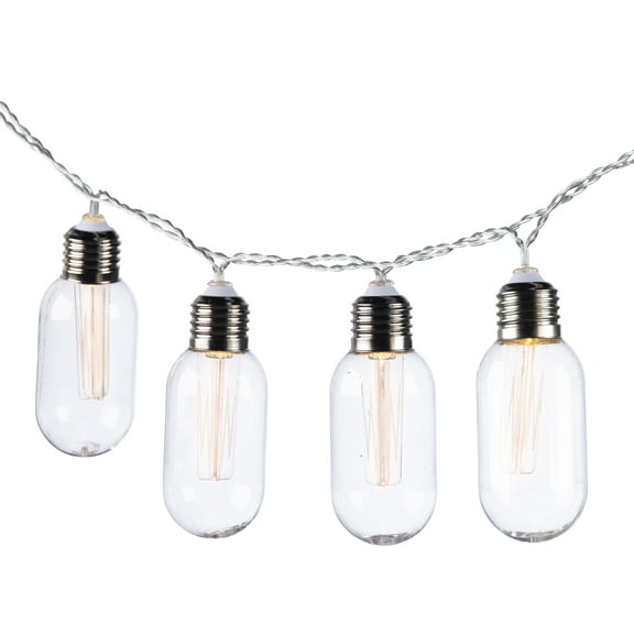 6 Foot Solar LED Oval Bullet Patio String Lights