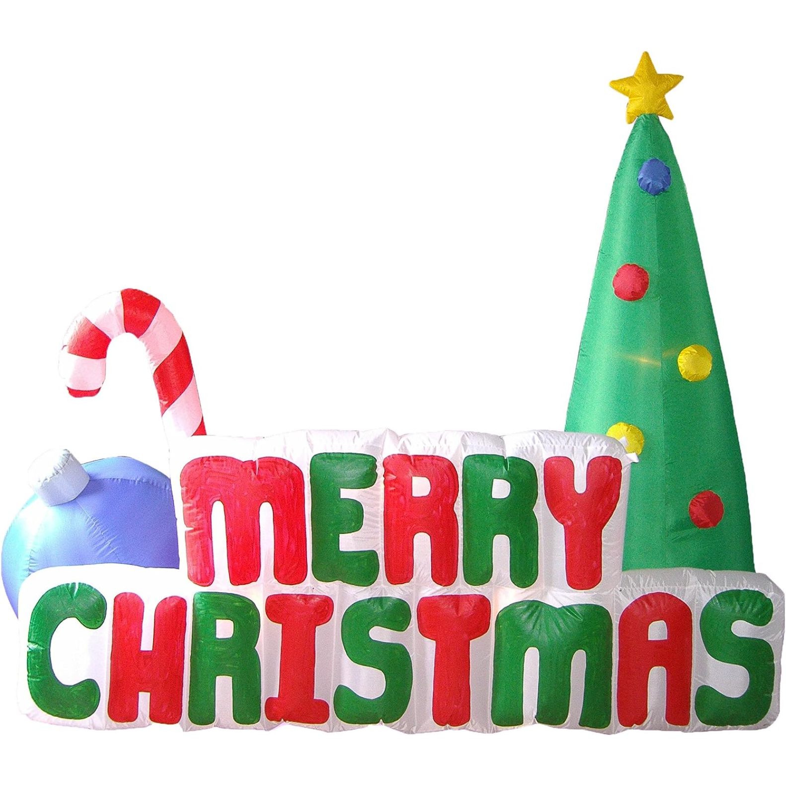 6 Foot Tall Christmas Inflatable Merry Christmas Tree with Candy Cane