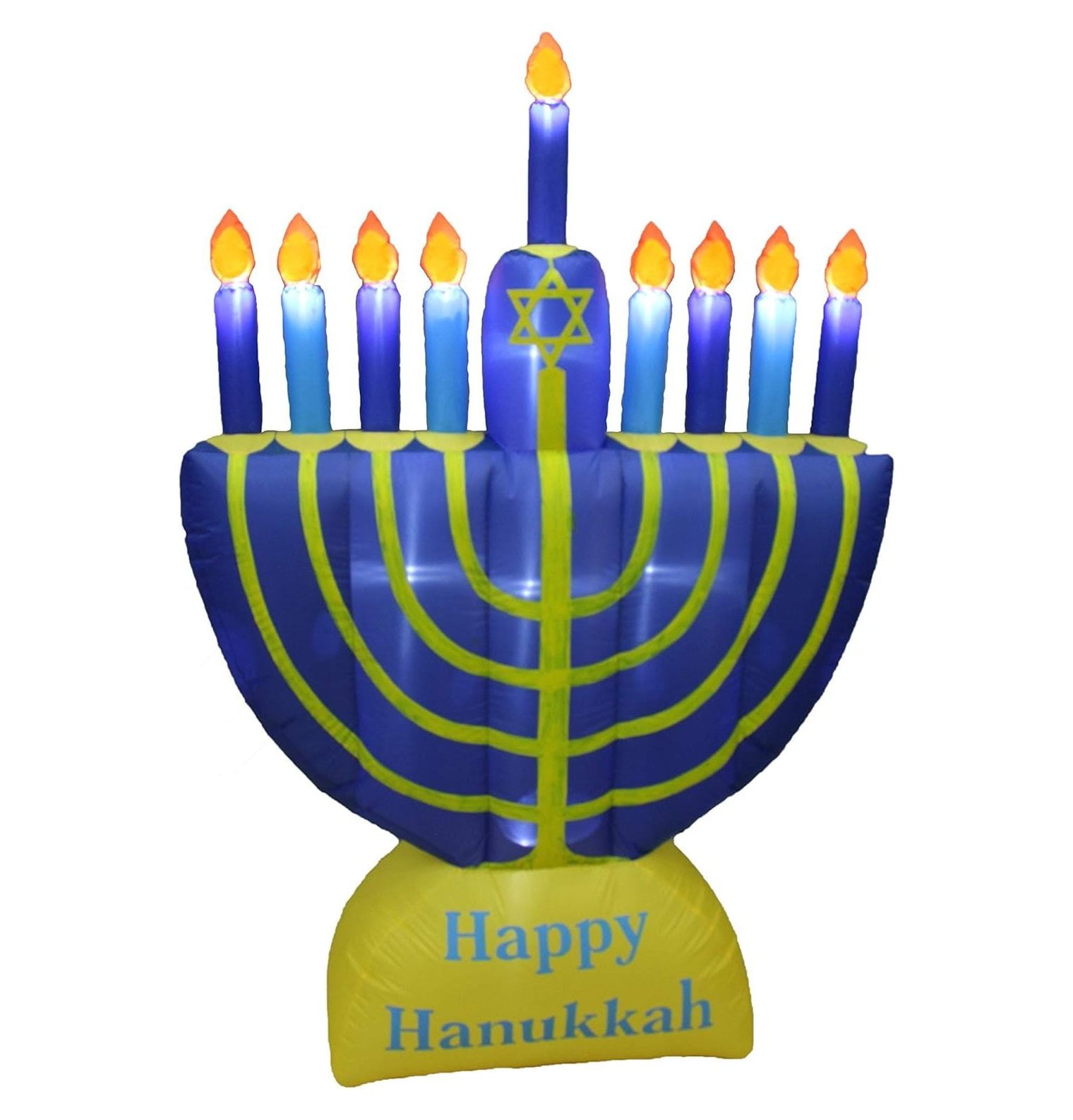 6 Foot Tall Inflatable Happy Hanukkah Menorah Candles Scene Outdoor