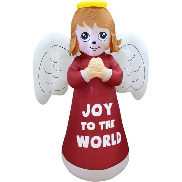 6 Foot Tall Lighted Christmas Inflatable Guardian Angel Wings Prayer Cute Indoor Outdoor Garden Yard Party Prop Decoration