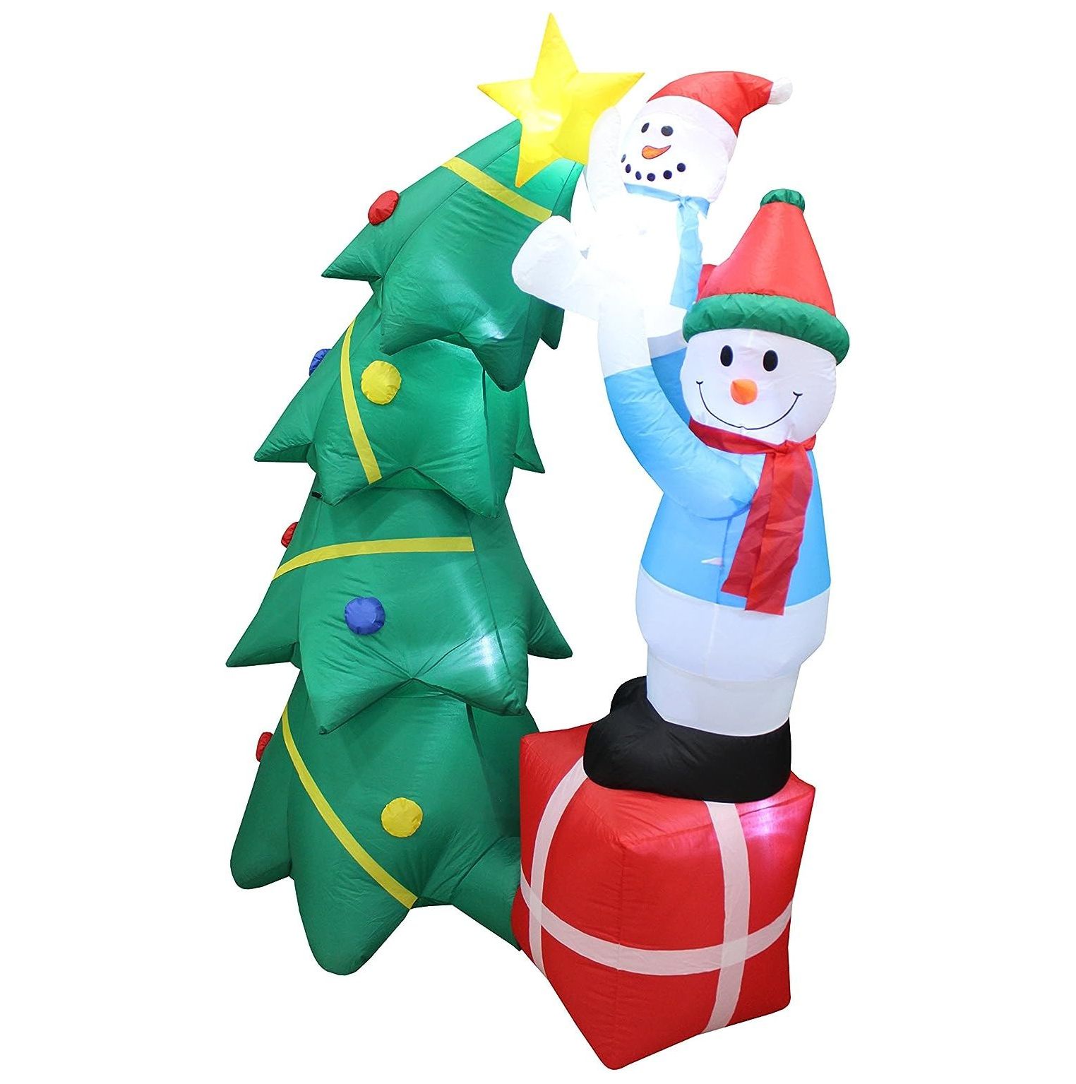6 Foot Tall Lighted Christmas Inflatable Snowmen Snowman Tree