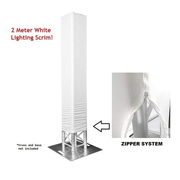 6 Foot White Totem/Lighting Truss Stand Zipper Scrim Cover Sleeve Sock (6ft)