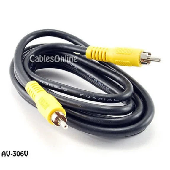 6 Ft. 1-Rca Male To 1-Rca Male Composite Video Rg59/U Coaxial Cable, Av-306V