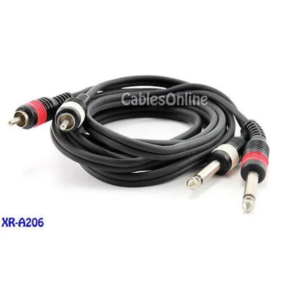6 Ft. 2 - 1/4In (6.3Mm) Mono Male To 2-Rca Male Audio Cable - Xr-A206