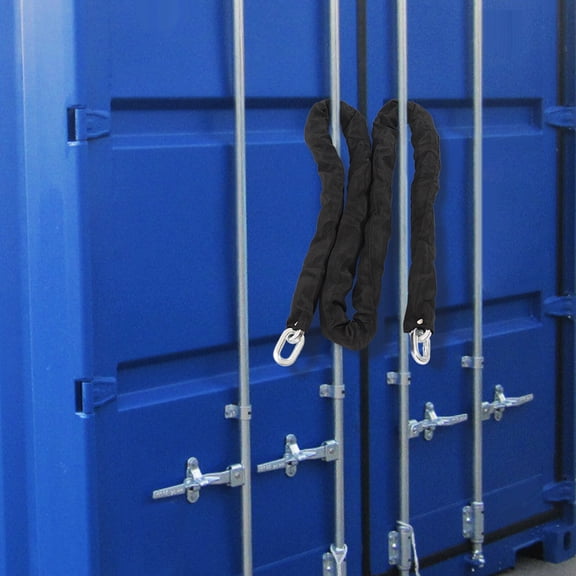 6 Ft 3/8" Modern Chain And Lock Kit Heavy Duty Chain Lock Security Long Chain Bike Black Silver