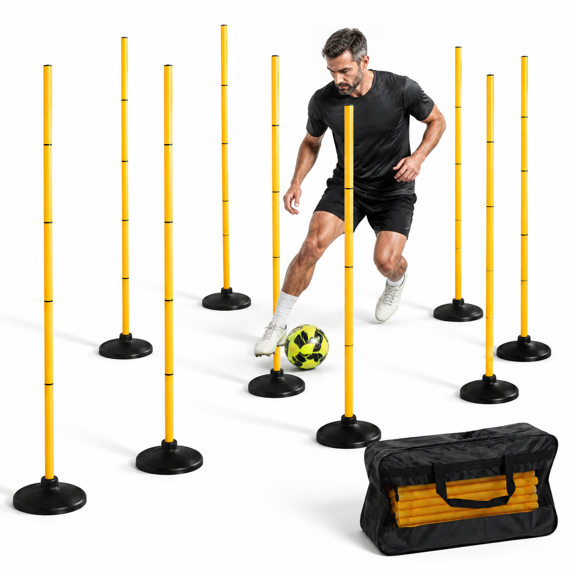 6 Ft Agility Poles 4/6/10 Pack Detachable Soccer